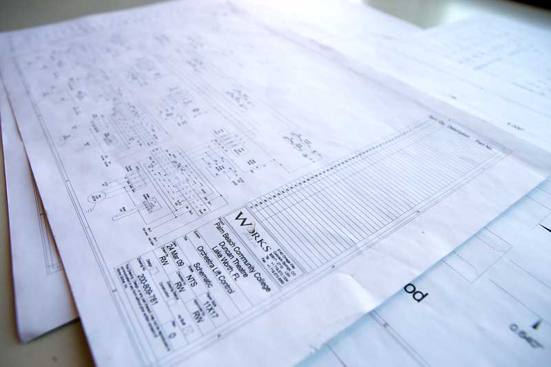 Close up of schematic drawing